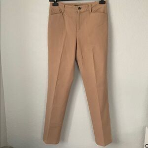 Ralph Lauren Tan Chinos Classic Straight-Leg Stretch Women Pants Size 4
